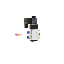 공압 부품 공압 전기 솔레노이드 밸브 5 방향 2 위치 AC220V DC24V 코일 볼트 4/6/8/10/12mm 호스 연결, 01 4mm_02 DC24V