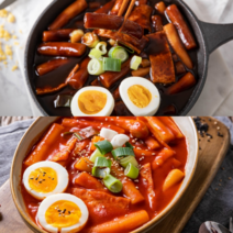일편떡심 옛날 즉석 빨강 국물떡볶이 짜장떡볶이 3팩, 2단계(보통맛_신라면정도)*3팩, 빨간떡