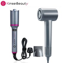 Kinseibeauty 고속 헤어 드라이어 HD 컬러 스크린 5 스마트 모드 온도 음이온 59dB 저소음, 3.dryerwithcurler - EU