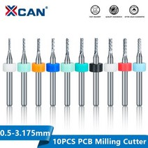 루터 XCAN 10pcs 053175mm 카바이드 PCB 밀링 커터 생크 CNC 조각 기계 엔드밀 3772605166, 1.5mm 10pcs