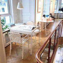 헤이 디자인 야외 테이블 세트 테라스 꾸미기 카페 창가 전원주택 정원 철제 주물 티 테이블세트 감성 정원 벤치 놀면뭐하니 실외 유재석 제주도 루프탑 방수 마당 벤치의자, 1 70 평방 테이블 + 2 개의 의자