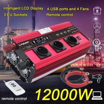 12000W 인버터 12v 220v 자동차 3 소켓 EU LCD 대형 전원 인버터 솔러 Ac 변환기, [04] 12V 220V 60HZ EU