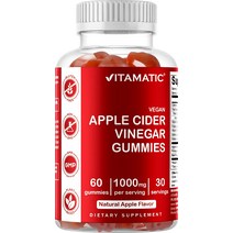 Vitamatic 애플 사이다 비니거 구미 1000mg - 60개입 2팩 사과 초모 식초, 1개입, 기본