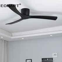 48 인치 낮은 층 Led Dc 천장 팬 램프 원격 제어 현대 실내 솔리드 우드 화이트 팬없이 lmap, Black without lmap_56 inch | 2