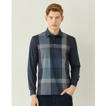 22FW 네이비 체크배색 긴팔카라티셔츠 DMTS2C001N2