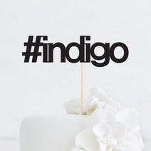 [인디케이] 자유 해시태그 맞춤 케이크토퍼, 블랙