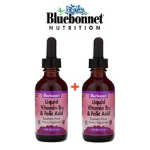 (1+1) 블루보넷 액상 비타민B 12 시아노코발라민 엽산 400mcg 라즈베리맛 59ml 2팩