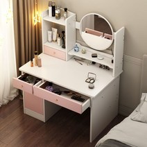 주니어 미니 화장대 다양한 원목 둥근거울 원룸 중학생 여자 고등학생 틈새 여아 콘센트 거울없는 남자 거울 확장형수납 개폐형, L