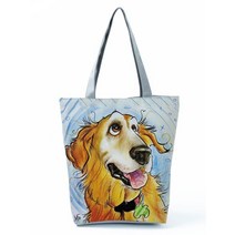 스케치북 미술 화구 가방 dog art print tote bag shoulder bag 여성 에코 재사용 가능한 쇼핑, hl3078 강아지 핸드백