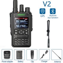 고성능ABBREE AR-869 무선 블루투스 수신기 워키 토키 야외 휴대용 라디오 GPS 프로그램 주파수 복사 유형-, 11 V2-Tactical antenna