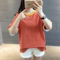 라운드넥반팔티 스타일 티셔츠 용 느슨한 여름 레이스 보터밍 상의 3465605524