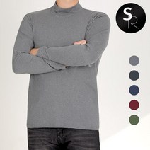 [스타일랑] 데일리오픈 남성 겨울용 기모 반폴라 티셔츠/95~115 사이즈까지 부드럽고 보온성 높은 반목티_작업복 출근복