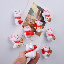 마네키네코 일본 복 고양이 메모자석 냉장고 미니어처 마그넷 인테리어 소품 아이디어 상품, B