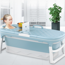접이식 스파욕조 가정용 사우나 간이목욕탕 성인목욕통 반신욕기 이동, 접이식스파욕조특대블루