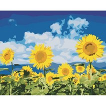리빙듀오 DIY 쉬운 명화 유화그리기 A-237 맑은하늘 해바라기 40x50, 상세페이지 참조
