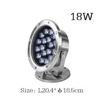 Led 수중 3W 9W 15W 18W 24W 라이트 연못 잠수정 IP68 야간 램프 DC 12V 24V 야외 정원 수영장 파티 풍경, 18W_DC 24V Green