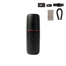 프레피 휴대용 무선 진공 청소기 + 먼지통커버 브러쉬 USB-C케이블 호스노즐 파우치 설명서, 블랙