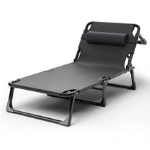 휴대용 간이 침대 캠핑 숙직 접이식 사무실 1인용, 블랙