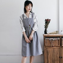내추럴 린넨 원피스형 앞치마 3종 입는앞치마 X자앞치마 어린이집앞치마 친구이사선물 원피스앞치마 다크그레이 아이보리 그레이