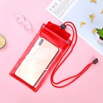 SUP 서핑 보드 범용 방수 가방 낚시 스탠드 업 패들 보드 투명 휴대폰 케이스 수중 비디오 보호, red