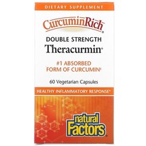 네추럴 펙터스 Natural Factors CurcuminRich 두 배 강도 Theracurmin 베지 캡슐 옵션확인필수, 120 개