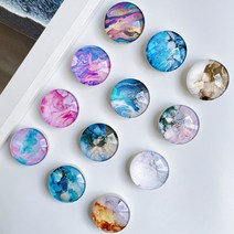 라운드 무늬 대리석 원형 그립톡 에폭시 스마트톡 아크릴 핸드폰 거치대, 13번