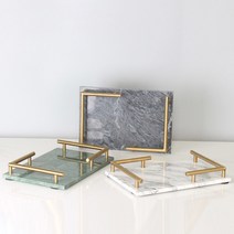 신인 천연 대리석 트레이 마블 받침 화장품 받침대, 그린마블