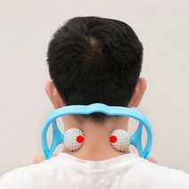 디엠몰 목걸이 셀프 목 마사지 지압 골프공 볼 롤링 혈액순환 근육통, 블루, 1개입