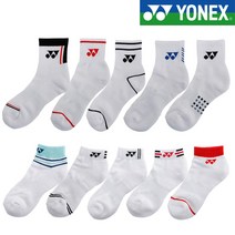 요넥스(YONEX) 남성 여성 스포츠 양말 러닝 헬스 테니스 운동 두툼한 쿠션 단목 중목 발목 개별포장, 08.화이트/블랙(SN025F)_여성