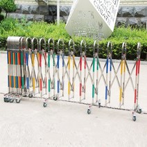 자바라 학교 정문 대문 펜스 접이식 바리게이트 스테인레스 스틸 이동식 울타리 야외, 높이 1.1미터 X 길이 4미터