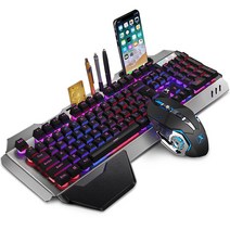 kirahosi K680 LED라이트 무선 게이밍 키보드 마우스세트 2색상, 블랙