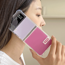 컬러팝 라벨 트라이코지 갤럭시Z플립시리즈 시미 투톤 투명범퍼케이스