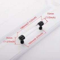 캐비닛 아크릴 서랍 Handl 유럽 스타일 도구 캐비닛 블랙 골든 옐로우 빈티지 가구 핸들 실린더, 25 Black-160mm