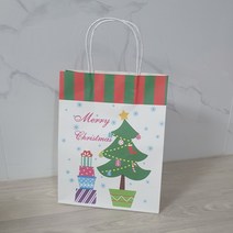 3번 크리스마스 크라프트 선물 종이가방 쇼핑백 1개 선물쇼핑백 튼튼한 고급, 3번 크리스마스 크라프트 종이가방 선물