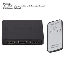 KVM스위치 3 포트 hdmi 호환 스플리터 허브 박스 자동 스위치 원격 제어 3 in 1 out 스위처 hdtv xbox360 ps3용 hd 1080p, 검은색