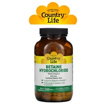 컨트리라이프 베타인 HCL 펩신 엔자임 브로멜라인 파파인 효소 탄산칼슘 600mg 250정