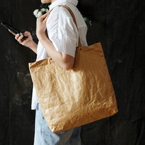 그물망에코백 복고 아트 주름무늬 물세탁가능 방수 소가죽지 듀폰지 숄더 캐주얼 빅손잡이 가방쇼핑백