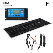 태양광충전기 태양광패널 전지 보조배터리 태양전지 패널 100W 듀얼 USB 18V/5V 10/20/30/40/50A 레귤레이, 06 with 50A Controller