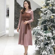 가바바 여성 원피스 특벼한 날 특별한 디자인 니트소재 겨울 데일리 롱원피스 G26745