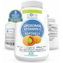 Core Med 리포조말 비타민C Liposomal VitaminC 1000mg Quali-C 3개월분 270캡슐, 1개, 1