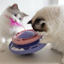 펫카 고양이 2단 오뚜기 트랙볼 움직이는 장난감 퍼플, 1박스