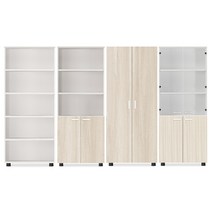 [oddsys] 사무용책장 서재용책장 심플5단 오픈장/하문장/올문장/유리장 D400, 올문장, 연오크