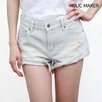 [오노마] ONM 홀릭메이커 여성 반바지 HPP005 스트라이프 데님 숏