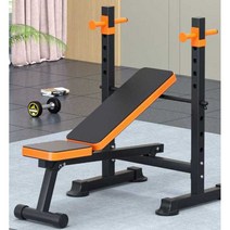 인클라인벤치 벤치프레스 접이식 바벨 의자 상체 홈짐, 홈벤치프레스랙+60kg환경보호바벨세트