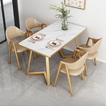 MONTHERIA 4인용식탁 4인식탁세트 식탁세트+4스툴 WJC135-36, 120*80*75CM, 화이트테이블+카키체어