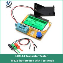 메가테스터기 Meg328 LCR-T4 디지털 디스플레이 트랜지스터 테스터 다이오드 3 극 GM328A LCD 화면 커패시턴스 미터 LCR PWM MOS/PNP/NPN, 04 with test hook
