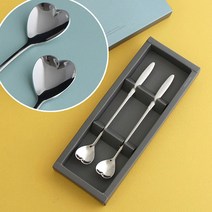인스푼 티스푼포크 돌답례품 티스푼세트, 엔젤하트 롱 2P (롱티스푼만), 인쇄 / 포장 (골드그린)