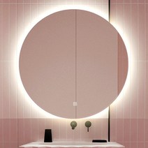 LED 간접 조명 거울 노프레임 욕실 화장대 인테리어 원형 거울, LED 없음