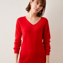 브이넥 롱니트원피스 양털 울셔츠 여성 봄가을 스웨터 솔리드 무지 풀오버 후드 힙랩 이너 4549109446