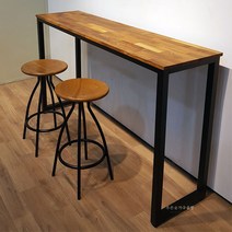 푸른숲가구 티크 원목 홈바테이블 좁은테이블 홈카페 아일랜드식탁, 1400x430x750